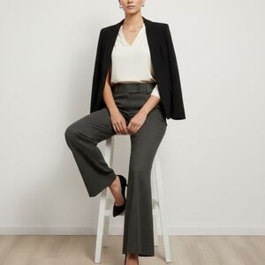 Unlisted by Kenneth Cole Women's 14L Gray Herringbone High-Rise Wide Leg Flare